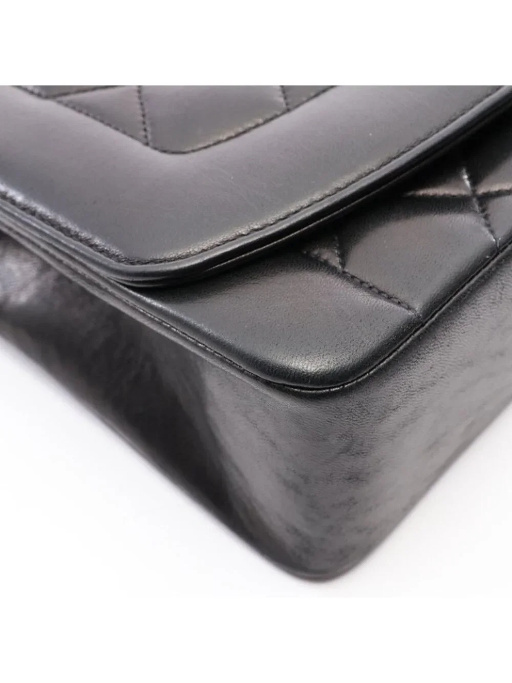 Chanel Shoulder Bag Quilted Diana Flap Black Lambskin Chain